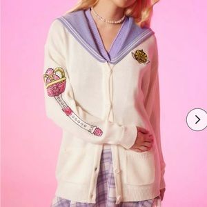 sailor moon embroidered cardigan with sailor collar
